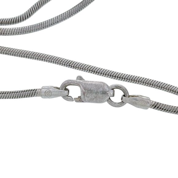 Vintage Italian Sterling Silver 925 4mm Beaded Snake Chain Necklace 18" - Picture 3 of 5